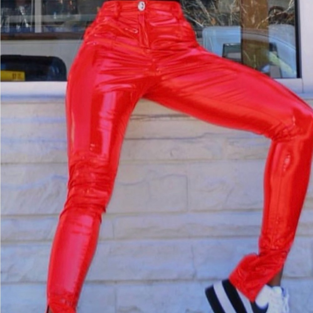 UnicornUniverseUSA Red Faux Leather Pants